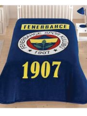 Taç Lisanslı Fenerbahçe Klasik Logo Tek Kişilik Battaniye