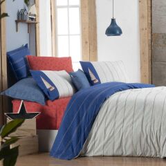 Sarev Kos V1 Fancy Poplin Nevresim Takımı Tek Kişilik