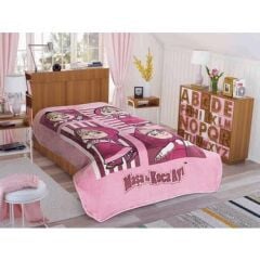 Taç Lisanslı Masha And Bear Tek Kişilik Battaniye