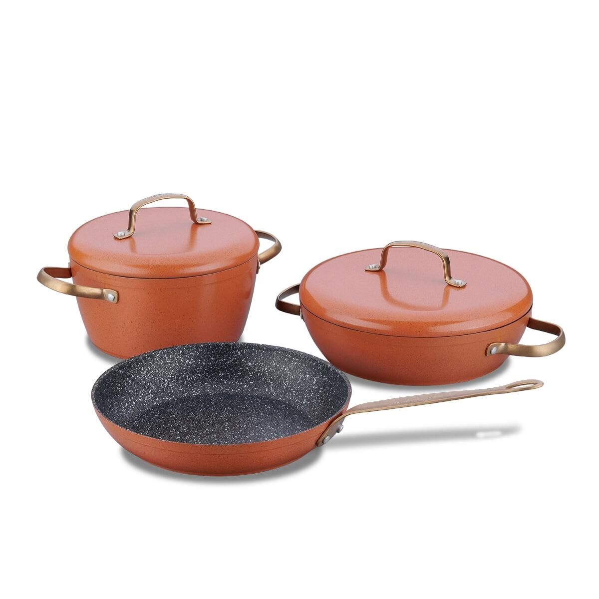 Korkmaz A2607-1 Vintage 5 Parça Tencere Seti Taba