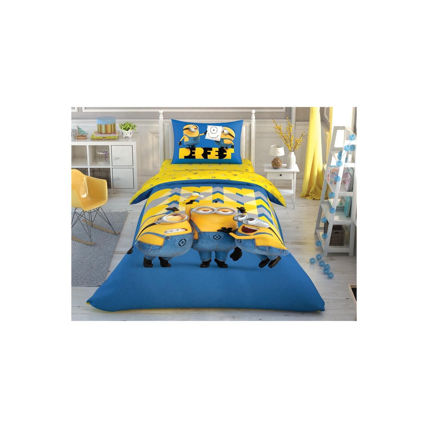 Taç Lisanslı Minions Perfect Nevresim Takımı Tek Kişilik