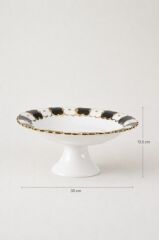 Acar 9315 Cleef Seramik Ayaklı Yuvarlak Sunum Tabağı 30 Cm