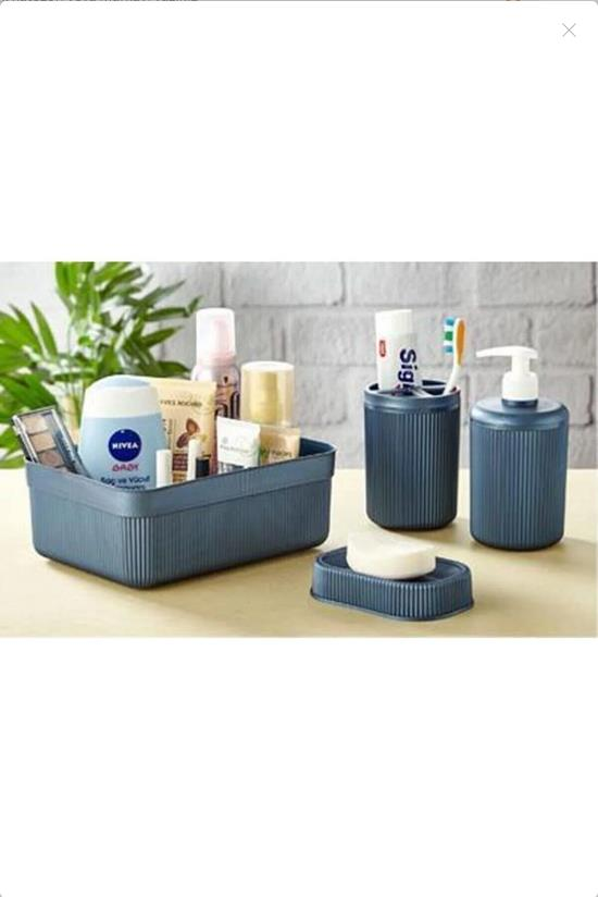 Kosova BNY001 4 Lü Banyo Seti Lacivert