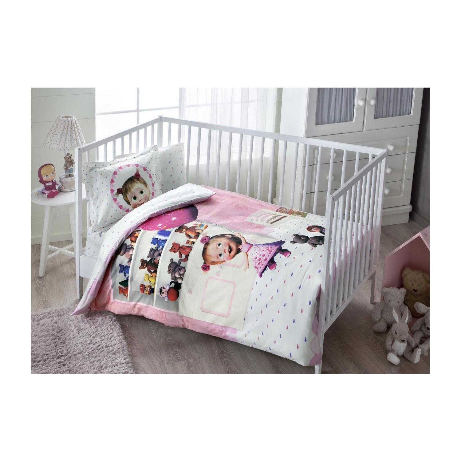 Taç Lisanslı Masha And The Bear Bebek Nevresim Takımı