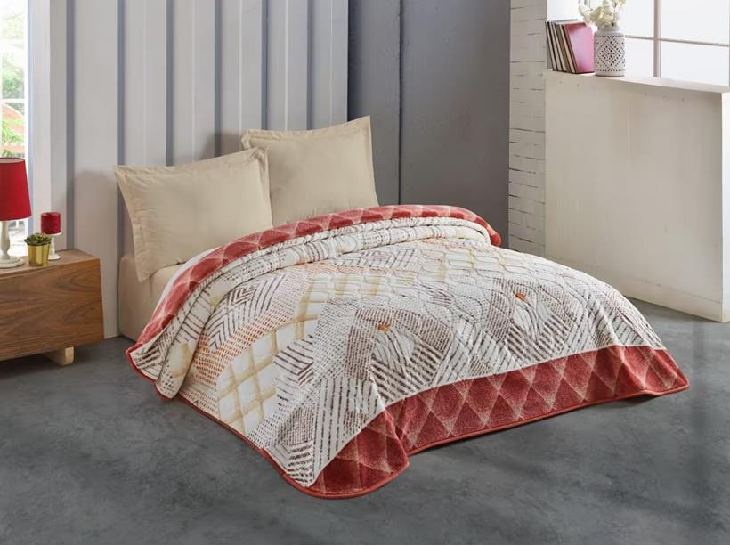 Kristal Olya Kahve Çift Kişilik Battaniye 220x240 Cm