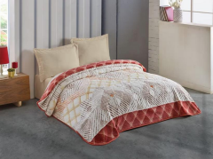 Kristal Olya Kahve Çift Kişilik Battaniye 220x240 Cm