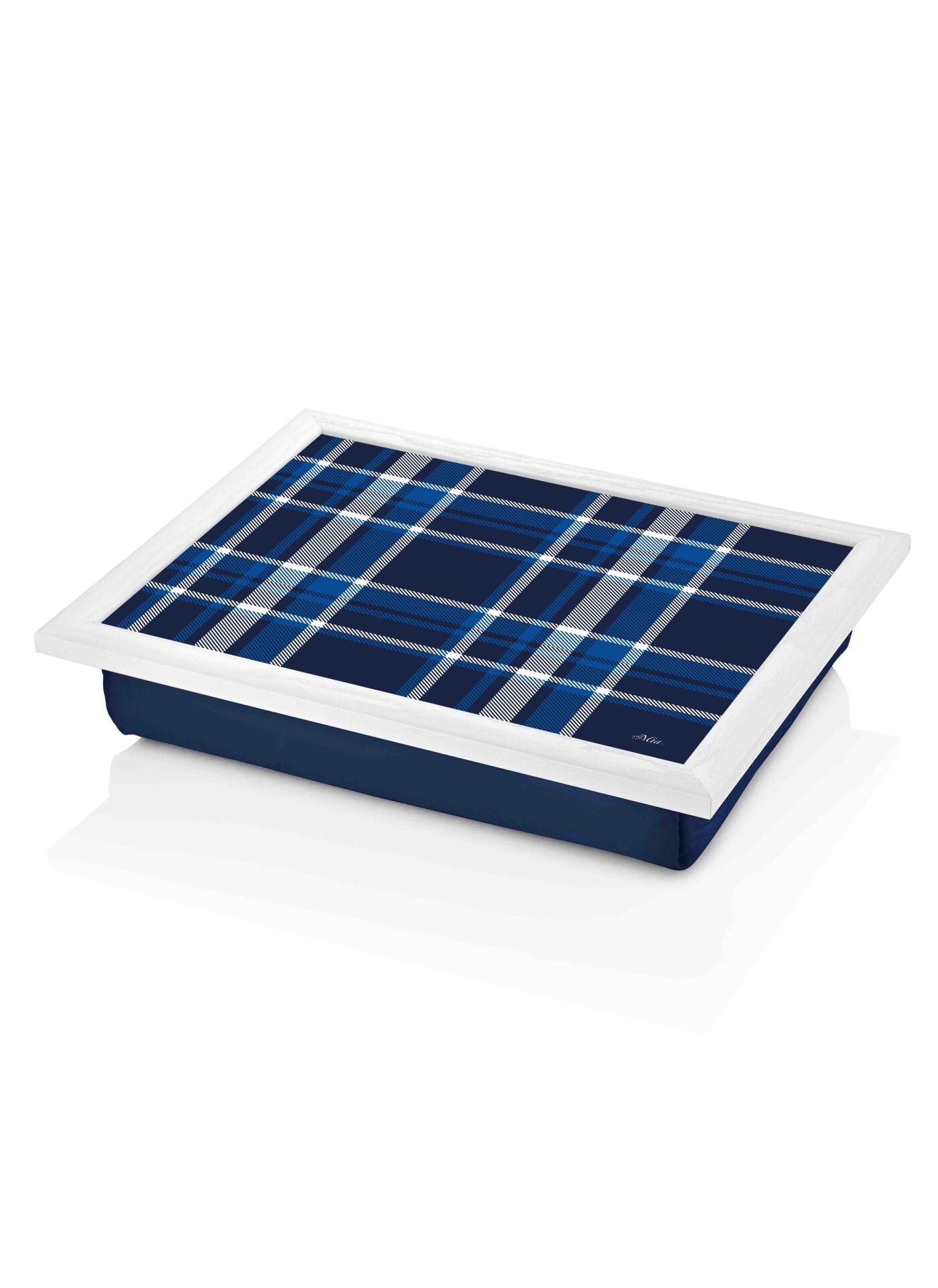 The Mia TPS0036 Ekose Mavi Tepsili Diz Minderi 45x36 Cm