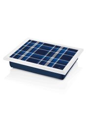 The Mia TPS0036 Ekose Mavi Tepsili Diz Minderi 45x36 Cm