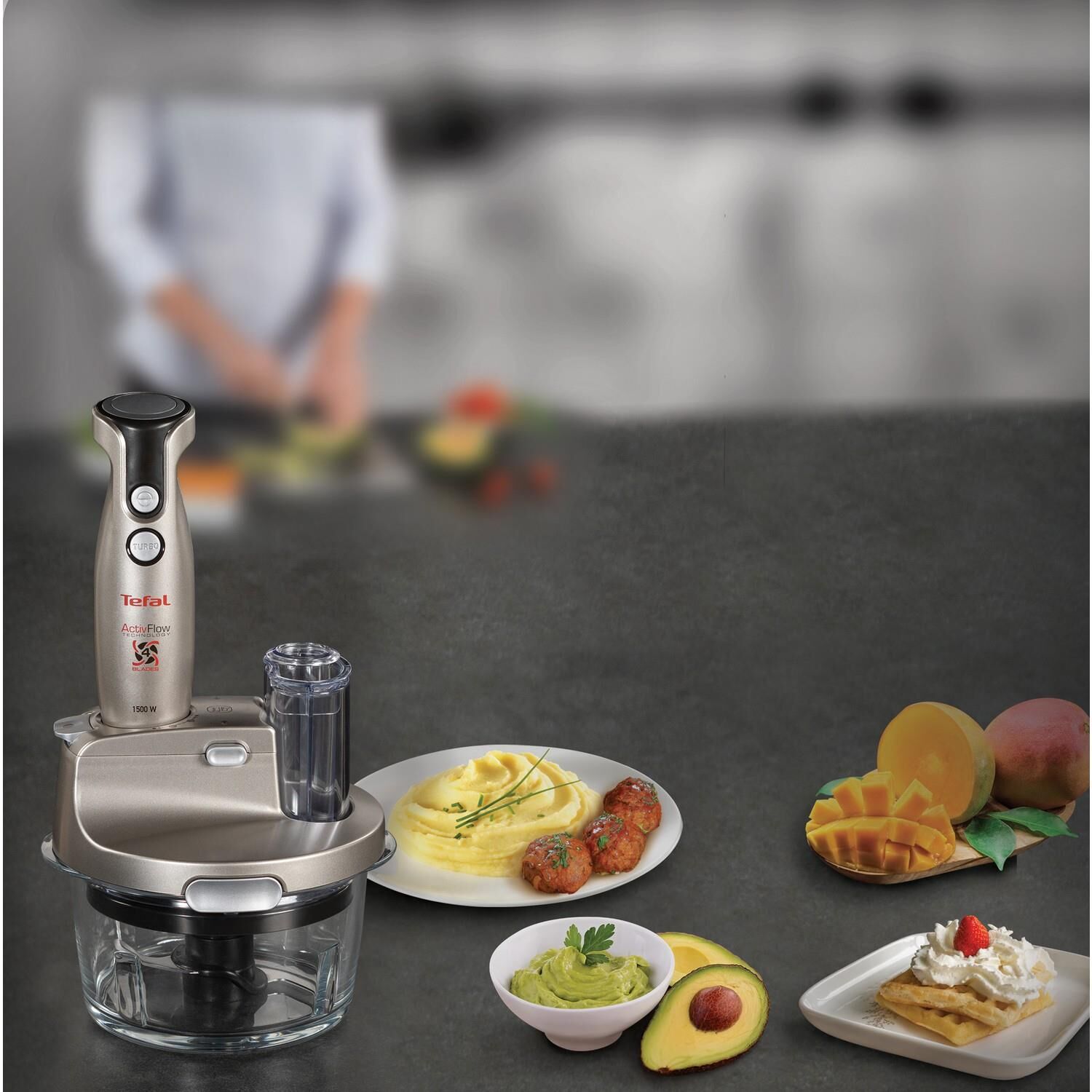 Tefal HB204A30 Activflow Cam Hazne Gümüş Blender Set 1500 W
