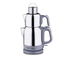 Korkmaz A331-10 Çaytema Elektrikli Çaydanlık Inox / Gri