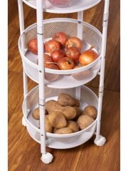 Cornella CR-1000 3 Katlı Katlanır Sebzelik / Meyvelik Beyaz