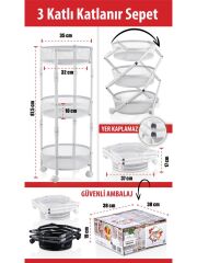 Cornella CR-1000 3 Katlı Katlanır Sebzelik / Meyvelik Beyaz