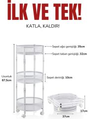 Cornella CR-1000 3 Katlı Katlanır Sebzelik / Meyvelik Beyaz