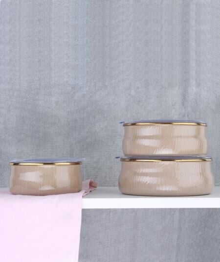 Acar 12315 Hüma Serisi Emaye Saklama Kabı Toprak - 14/16/18 Cm