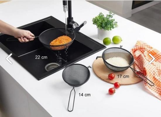 Kosova 5488 Black Serisi Paslanmaz Süzgeç 17 Cm