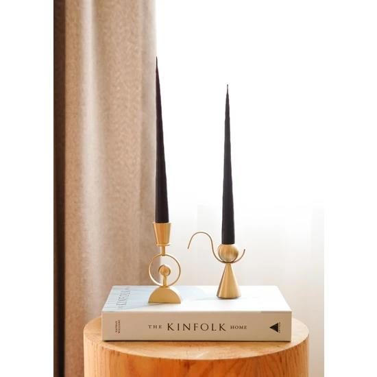 The Mia Mum0209 Iconic Siyah Şamdan Mum 2 Li Set