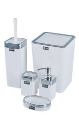 Acar 46 Akrilik 5 li Banyo Seti Beyaz