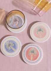 The Mia ITL0021 Italian Summer Bardak Altlığı 4lü Set 10 cm