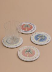 The Mia ITL0021 Italian Summer Bardak Altlığı 4lü Set 10 cm