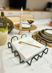 The Mia PCT0018 Peçetelik Siyah 20 x 20 Cm