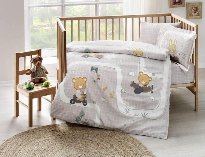 Taç Cıty Streets V1 Bej Bebek Nevresim Takımı