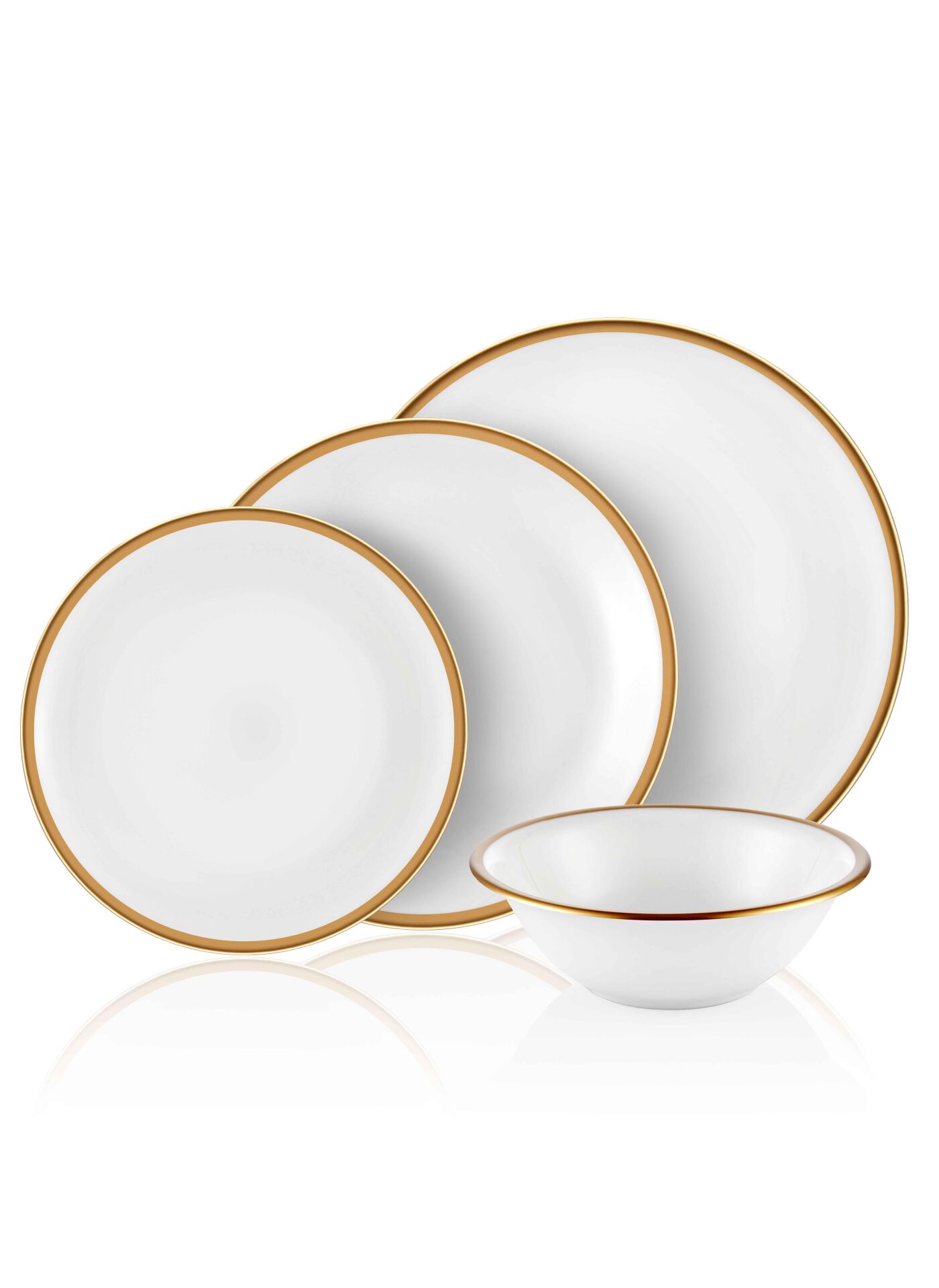 The Mia PRS0141 Porselen Yemek Seti 24 Parça Gold