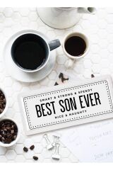 The Mia PRS0165 Best Son Ever Dikdörtgen Servis 35x16 cm