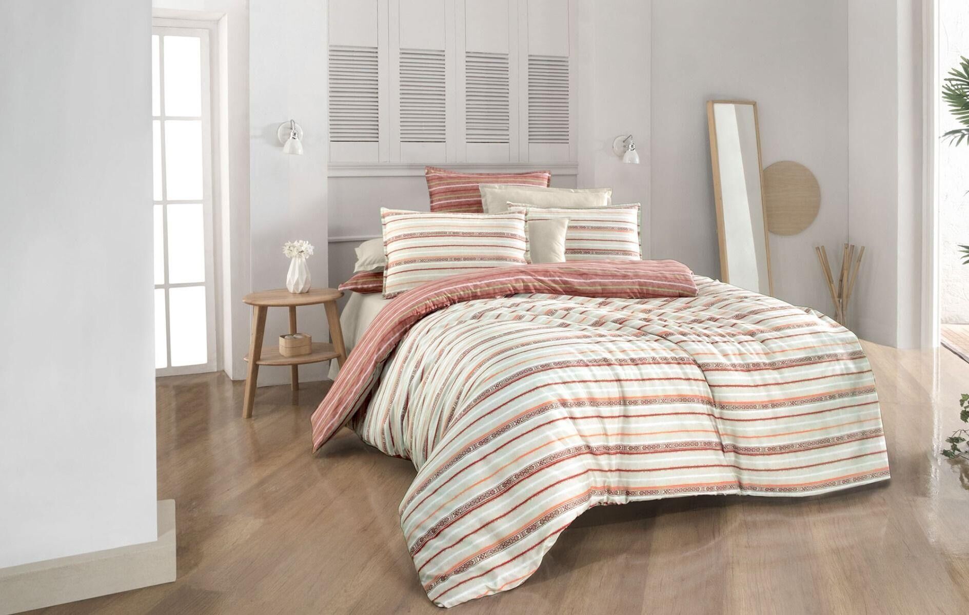 Sarev Rabina V1 Taba Fancy Poplin Nevresim Takımı Tek Kişilik