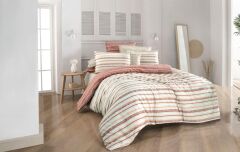 Sarev Rabina V1 Taba Fancy Poplin Nevresim Takımı Tek Kişilik