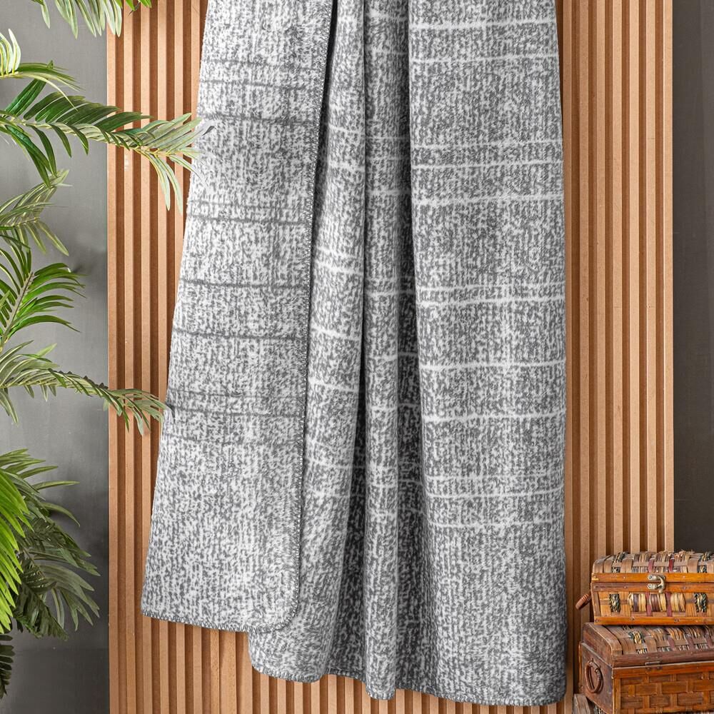 Sarev Laurel V1 Gri Battaniye Çift Kişilik 200x220