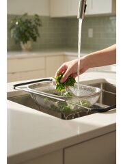 Acar 10182 Steelock Paslanmaz Çelik Ayarlanabilir Süzgeç 34 x 53 Cm