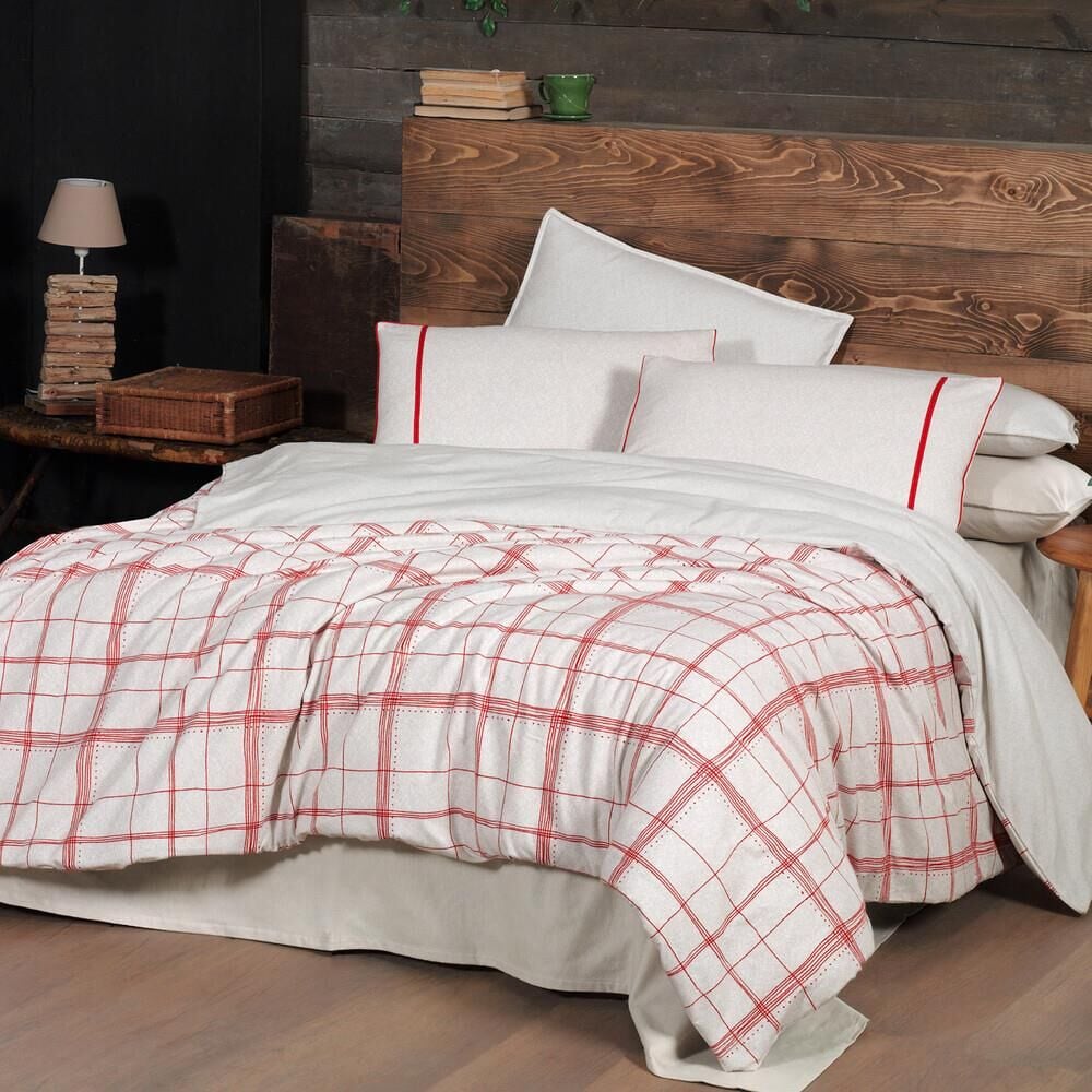 Sarev Bramo V1 Bej Flanel Nevresim Takımı Tek Kişilik