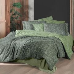 Sarev Glamis V3 Yeşil Flanel Nevresim Takımı Tek Kişilik