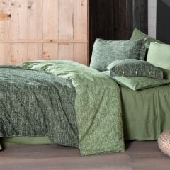 Sarev Glamis V3 Yeşil Flanel Nevresim Takımı Tek Kişilik