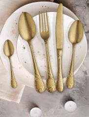 The Mia CKB0127 Mensa Çatal Kaşık Bıçak Seti 42 Parça Antik Gold