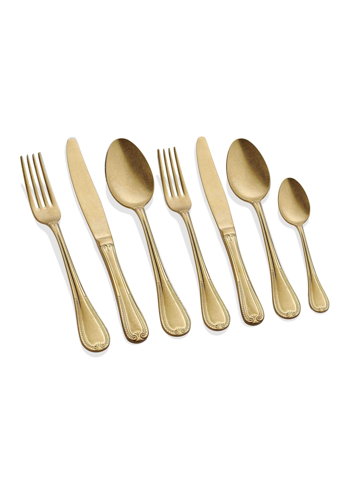 The Mia CKB0131 Vino Çatal Kaşık Bıçak Seti 42 Parça Antik Gold