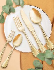 The Mia CKB0131 Vino Çatal Kaşık Bıçak Seti 42 Parça Antik Gold