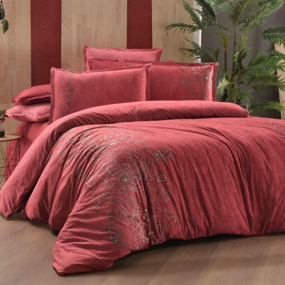 Sarev Burgonya V1 Fancy Poplin Nevresim Takımı King Size