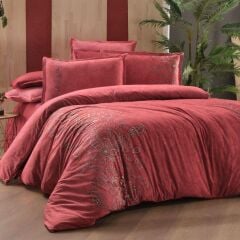 Sarev Burgonya V1 Fancy Poplin Nevresim Takımı King Size