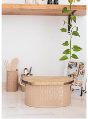 The Mia PZM0037 Prizma Ekmek Saklama Kabı Karamel 40x22x18 Cm