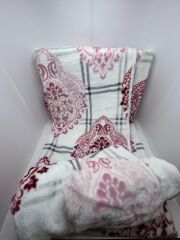 Pololife Zara Damask Battaniye Pudra Tek Kişilik 160x220