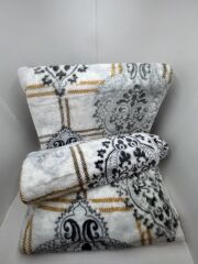 Pololife Zara Damask Battaniye Gri Tek Kişilik 160x220