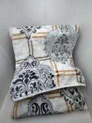 Pololife Zara Damask Battaniye Gri Tek Kişilik 160x220