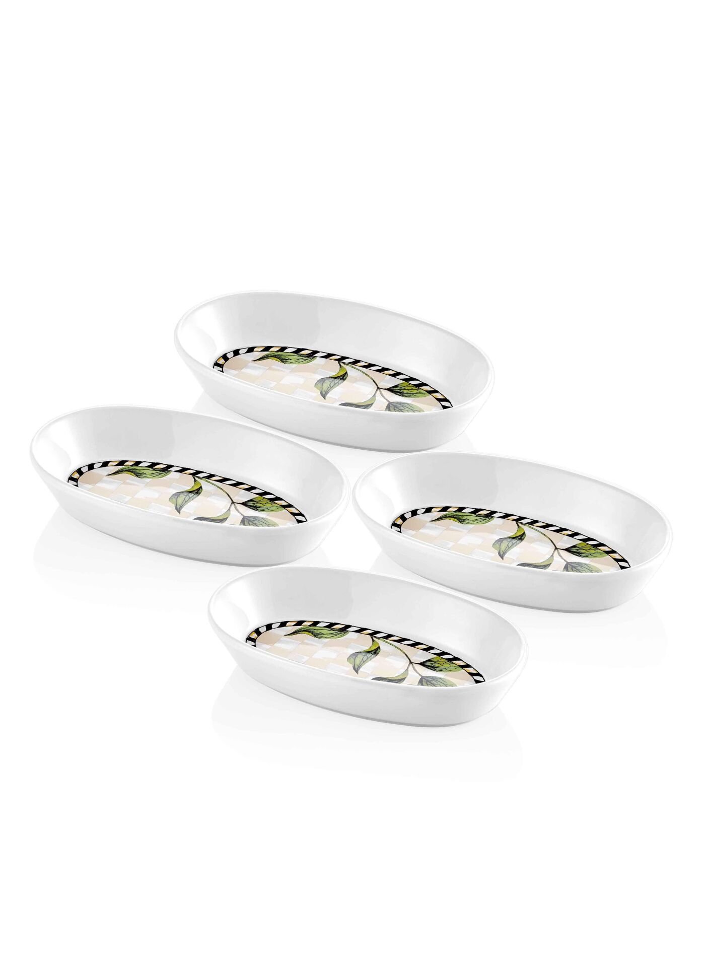The Mia JRD023 Jardin Oval Servis Krem 4 Lü Set - 17 Cm