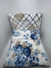 Pololife Zara Çiçekli Battaniye Mavi Tek Kişilik 160x220