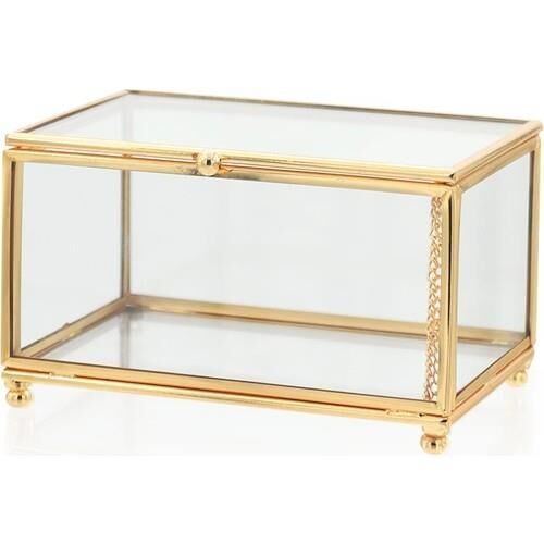 The Mia BRS0160 Brass Kapaklı Kutu 15x10x7 Cm