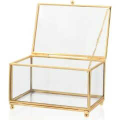 The Mia BRS0160 Brass Kapaklı Kutu 15x10x7 Cm