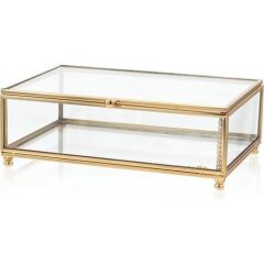 The Mia BRS0161 Brass Kapaklı Kutu 20x13x5 Cm
