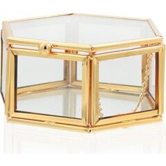 The Mia BRS0162 Brass Altıgen Kutu 9x9x5 Cm