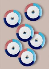 The Mia DNR0082 Eye Servis Tabağı 6 Lı Set - 27 Cm